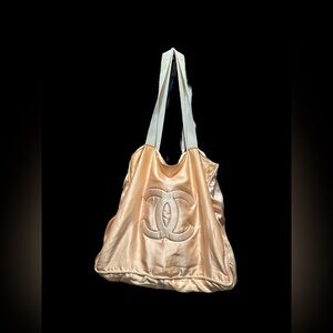 CHANEL PEACH SATIN TOTE 🍑